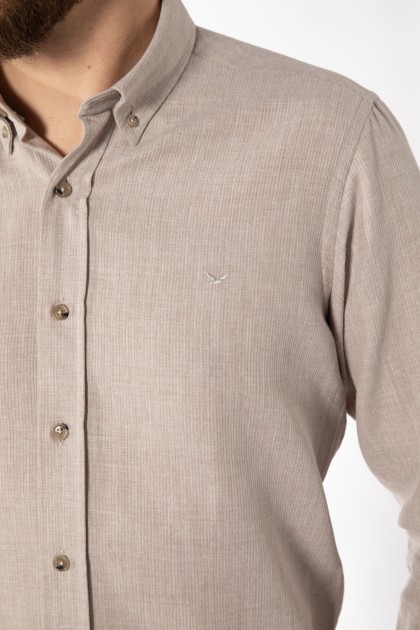CAMASA CASUAL BEJ REGULAR FIT  D'S DAMAT