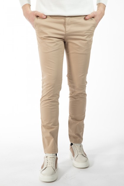 PANTALONI CASUAL BEJ SLIM FIT D'S DAMAT