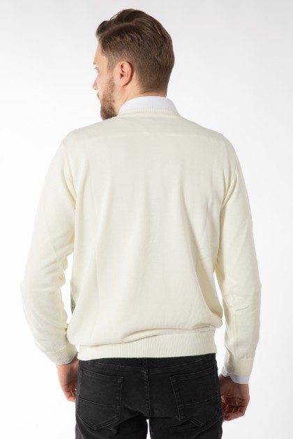 PULOVER ECRU REGULAR FIT D'S DAMAT